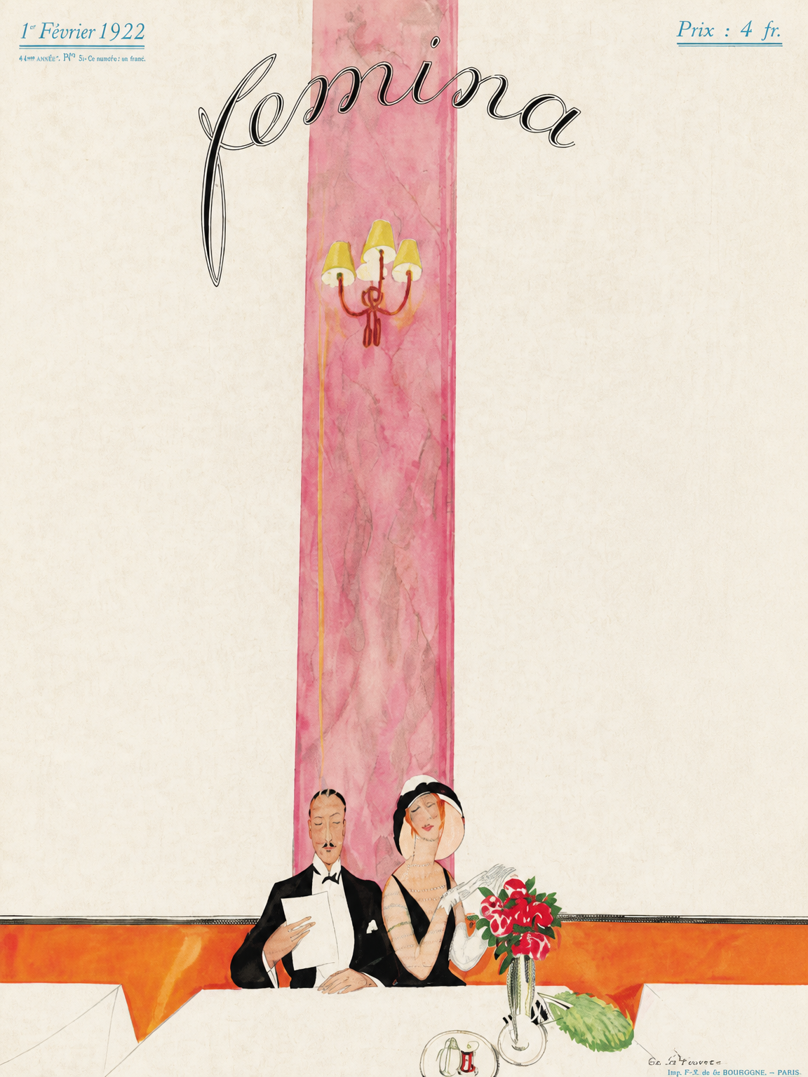 Femina 1922 Vintage Wall Art Print - unframed
