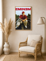 Eminem Railroad Portrait Wall Art Print - wood framed poster