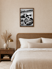 Reefer Madness Vintage Marijuana Wall Art Print - dark wood framed