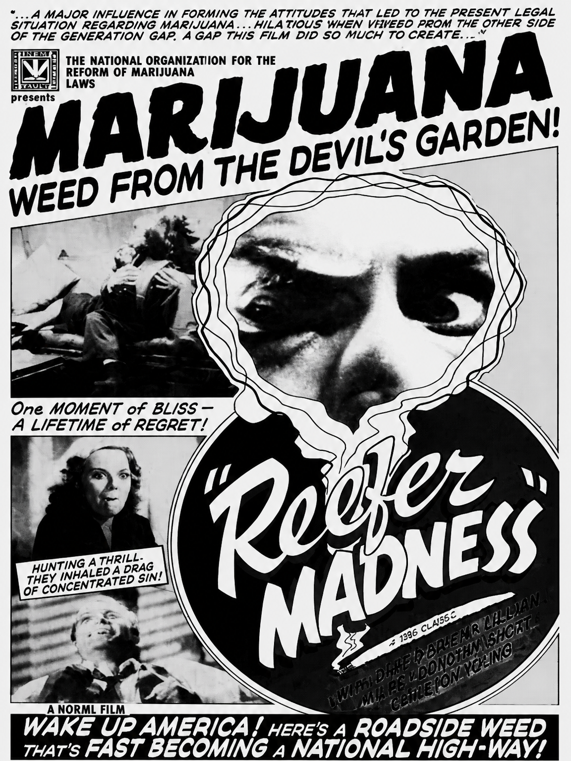 Reefer Madness Vintage Marijuana Wall Art Print - unframed