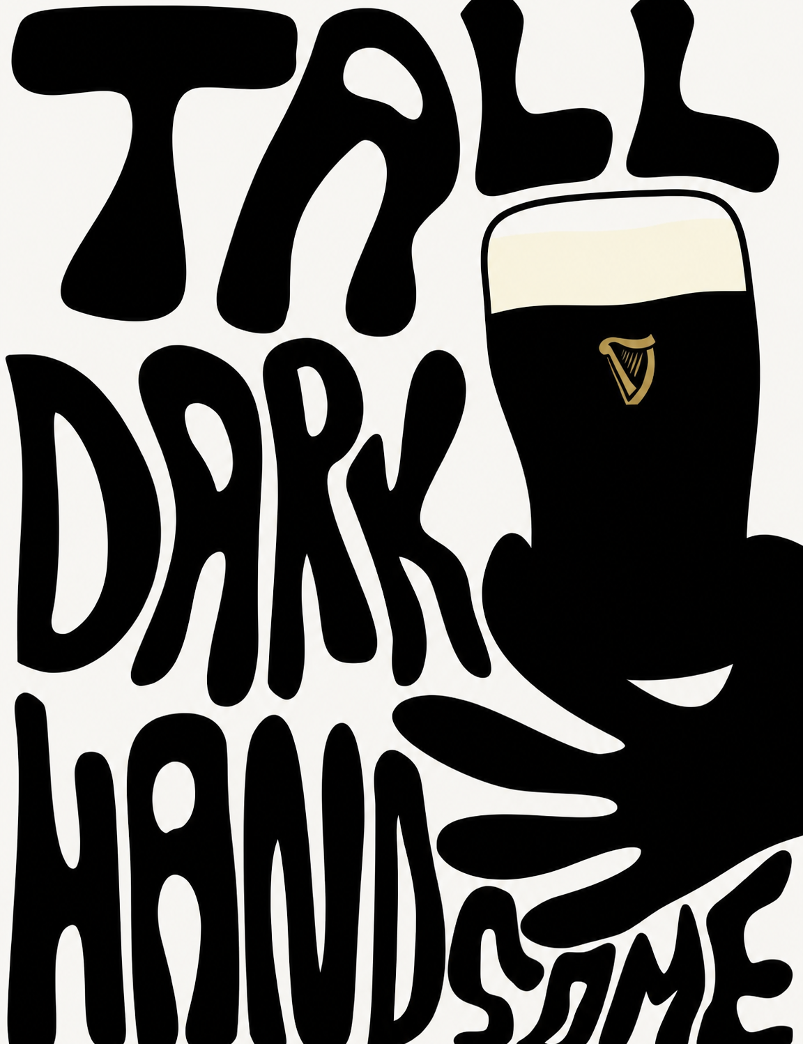 Tall Dark Handsome Guinness Wall Art Print - unframed