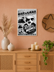 Reefer Madness Vintage Marijuana Wall Art Print - white framed