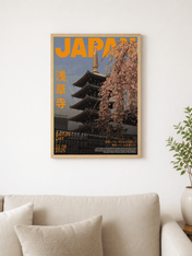 Japan Asakusa Temple Travel Wall Art Print - wood framed poster