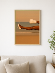 Minimalist Boxing Glove & Heel Wall Art Print - wood framed poster