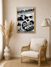 Reefer Madness Vintage Marijuana Wall Art Print - wood framed poster