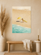 Minimal Surf Beach Wall Art Print - unframed mockup