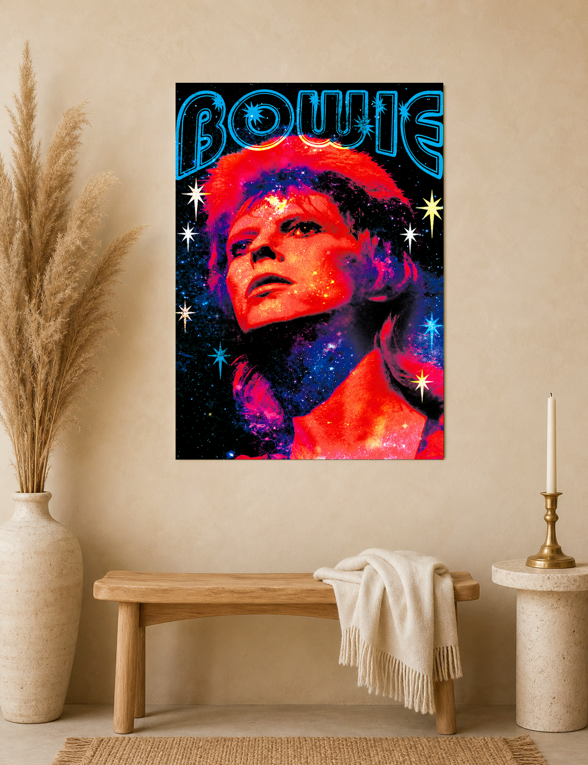 Cosmic Bowie Pop Art Wall Art Print - unframed mockup