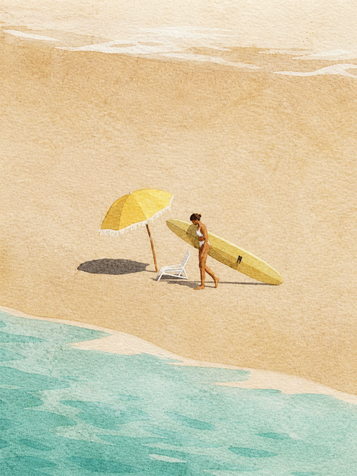 Minimal Surf Beach Wall Art Print - unframed
