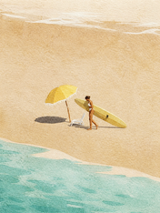 Minimal Surf Beach Wall Art Print - unframed