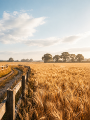 Golden Wheat Field Landscape Wall Art Print - unframed