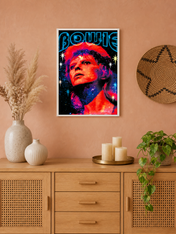 Cosmic Bowie Pop Art Wall Art Print - white framed