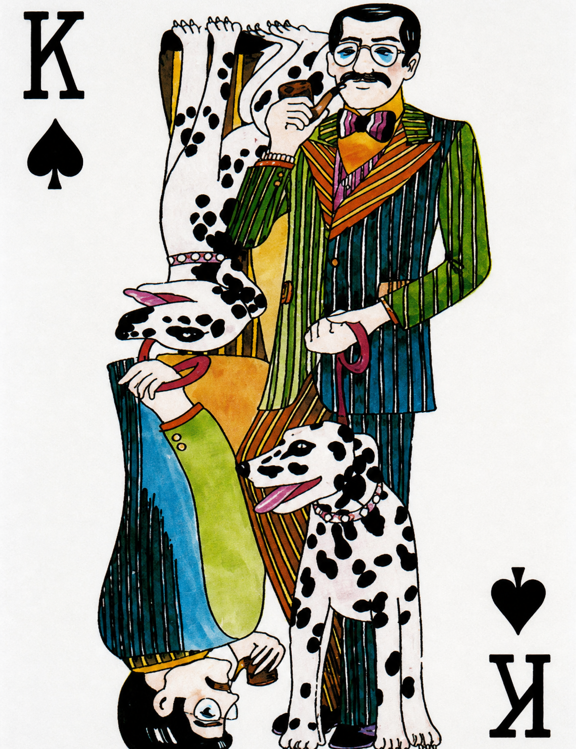 King of Spades Dalmatian Playing Card Wall Art Print - unframed
