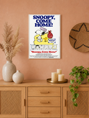 Snoopy, Come Home Classic Wall Art Print - white framed