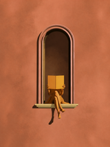 Minimalist Woman Reading Window Wall Art Print