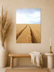 Golden Wheat Field Path Wall Art Print - unframed mockup