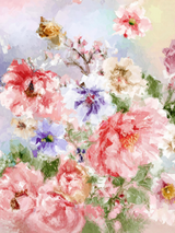 Impressionist Pastel Floral Wall Art Print