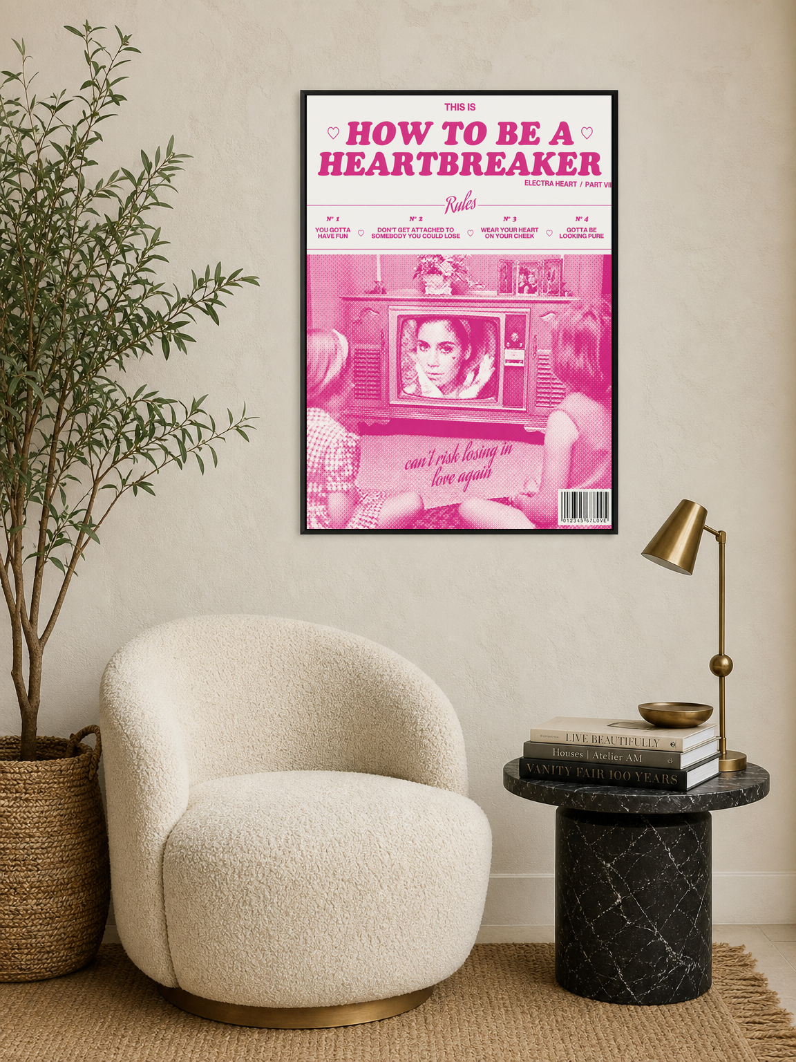 How To Be A Heartbreaker Wall Art Print Poster - black framed