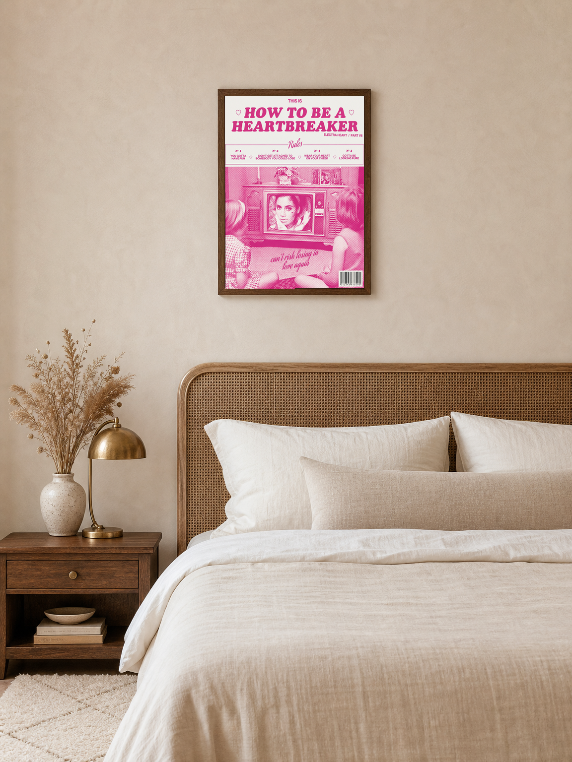 How To Be A Heartbreaker Wall Art Print Poster - dark wood framed