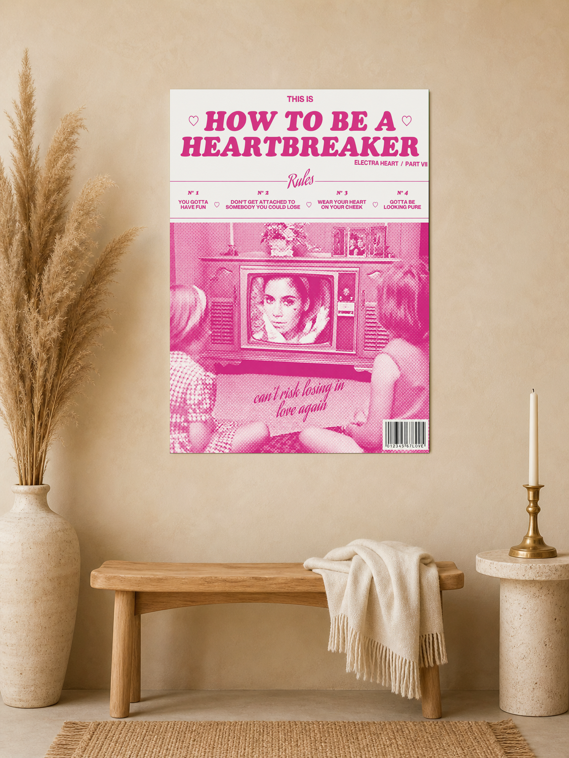 How To Be A Heartbreaker Wall Art Print Poster - unframed mockup