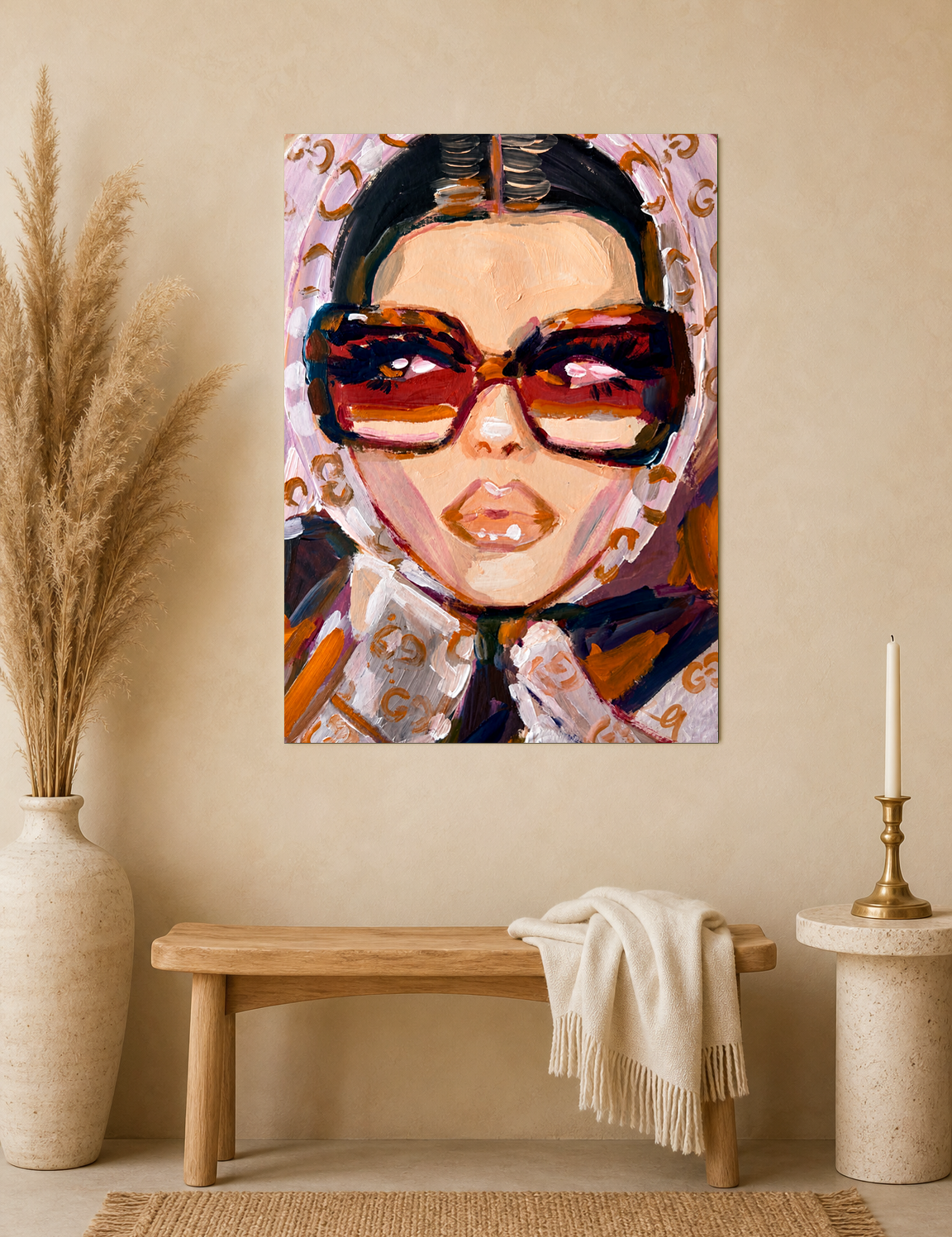 Glam Fashion Portrait Wall Art Print - unframed mockup