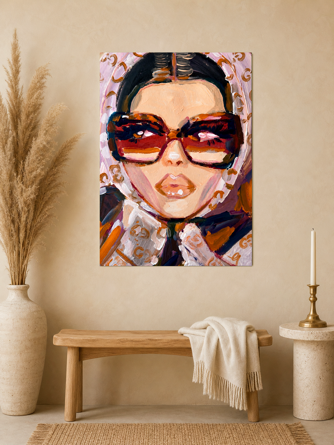 Glam Fashion Portrait Wall Art Print - unframed mockup