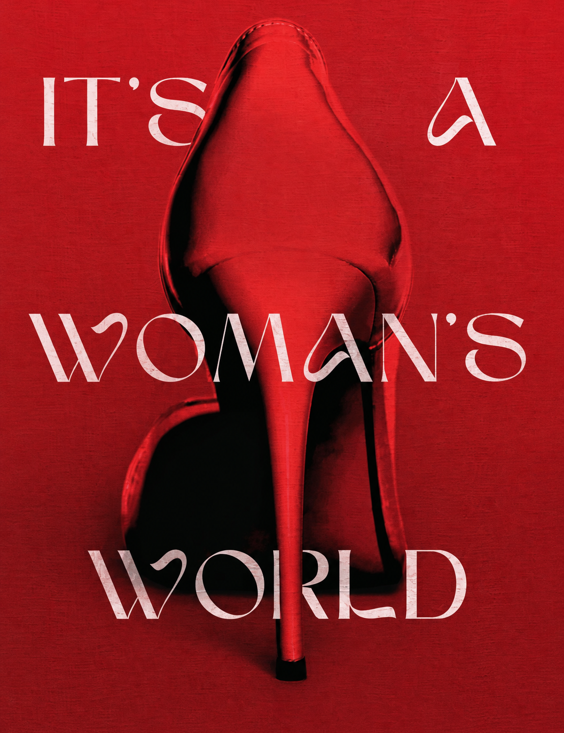 It's A Woman's World Red Fashion Wall Art Print - unframed