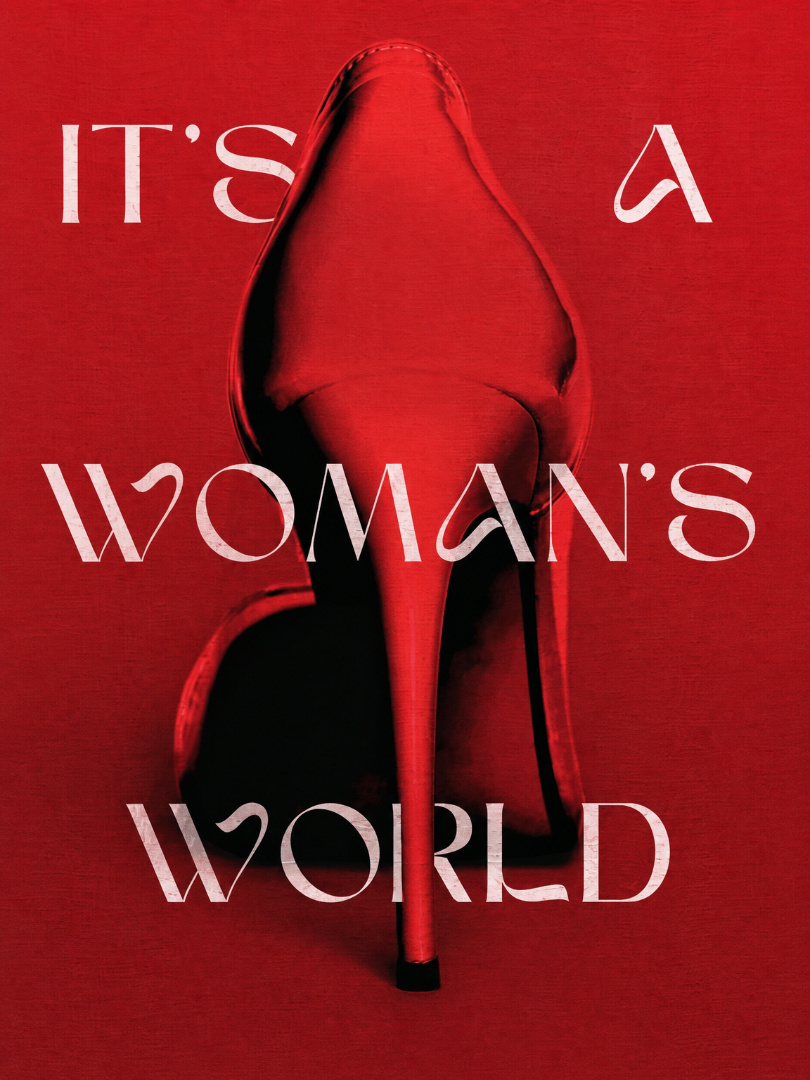 It's A Woman's World Red Fashion Wall Art Print - unframed
