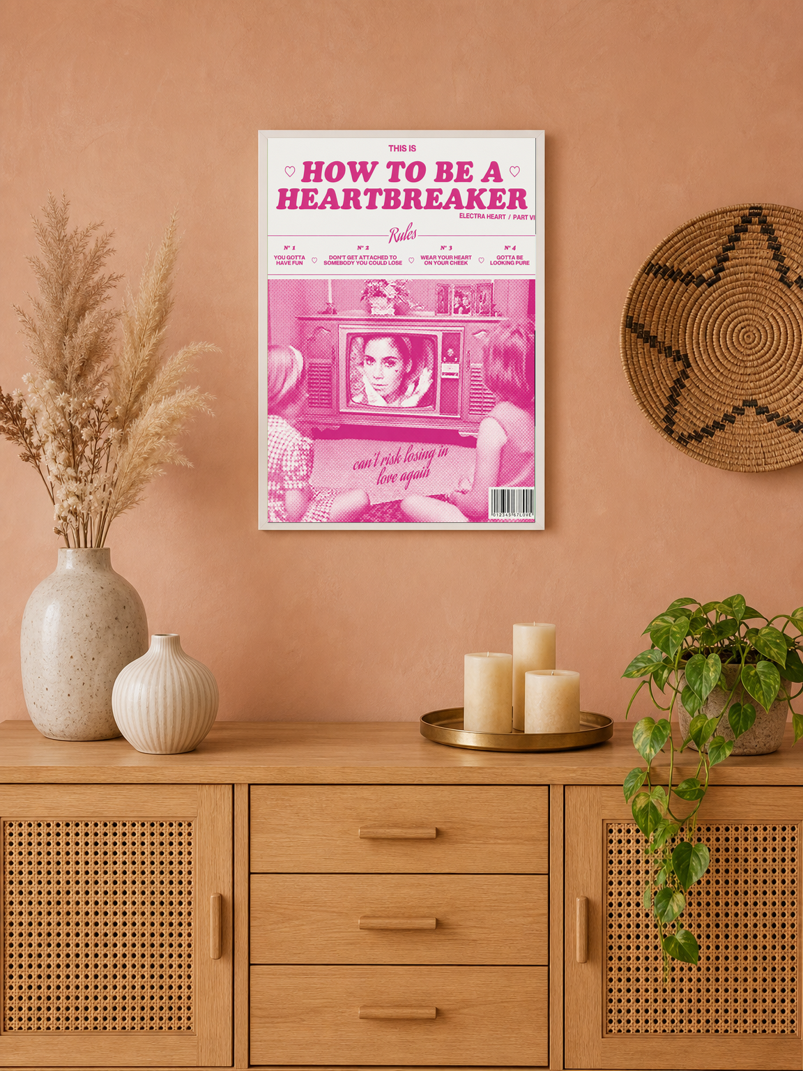 How To Be A Heartbreaker Wall Art Print Poster - white framed