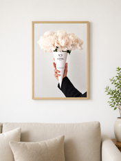 No.5 Peony Bouquet Wall Art Print - wood framed poster