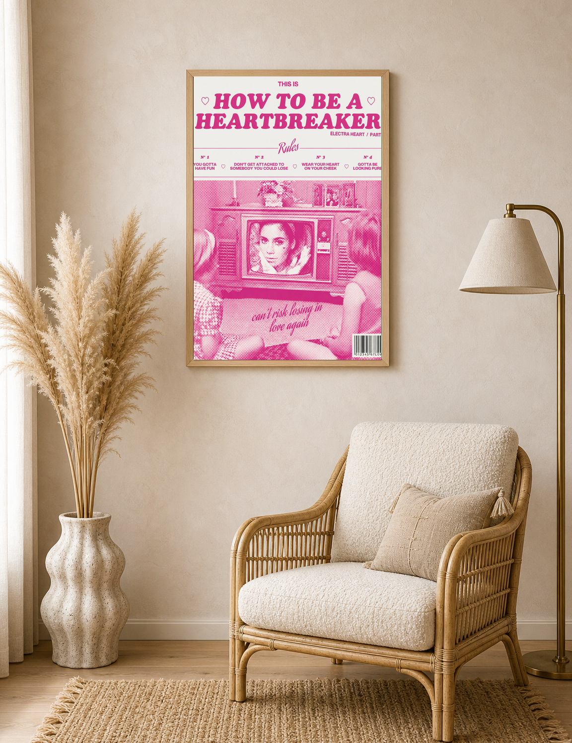 How To Be A Heartbreaker Wall Art Print Poster - wood framed poster