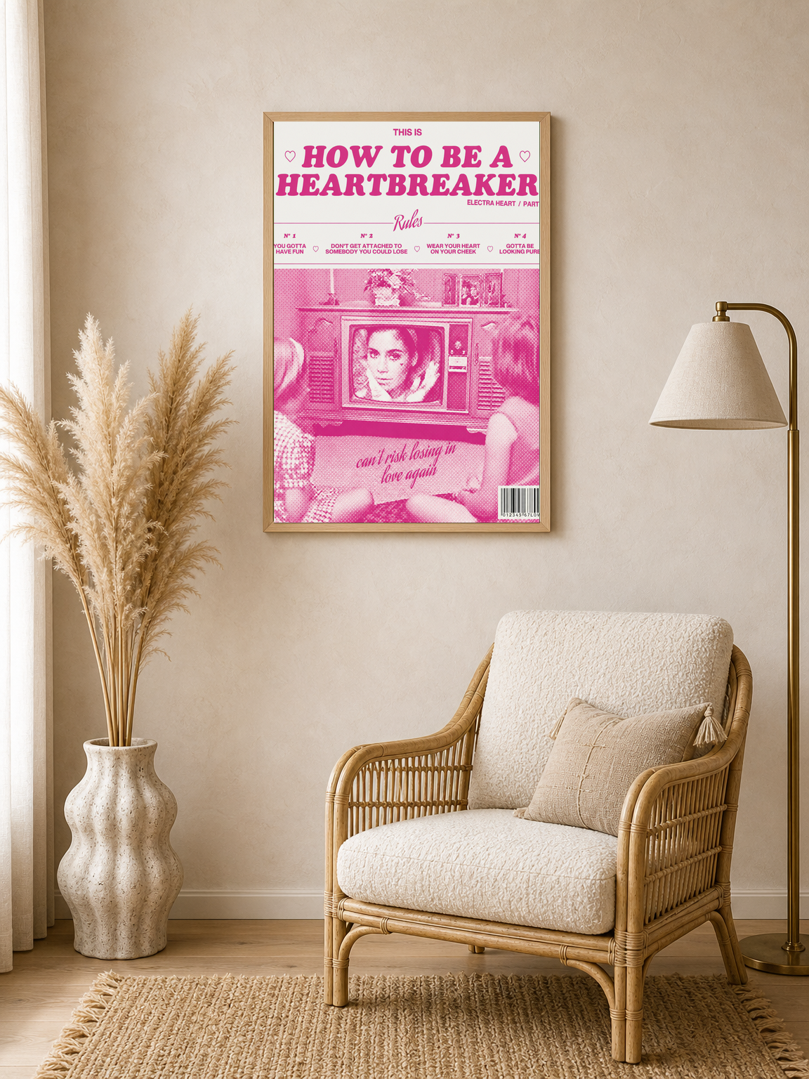 How To Be A Heartbreaker Wall Art Print Poster - wood framed poster