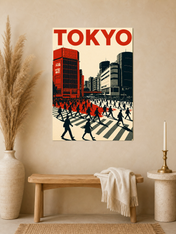 Tokyo City Crosswalk Wall Art Print - unframed mockup