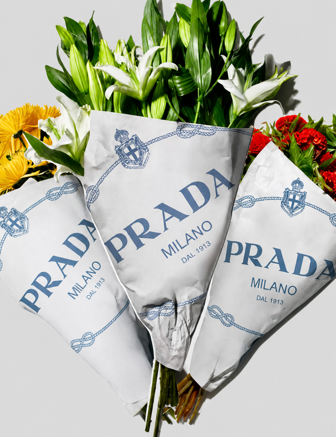 Prada Flower Bouquets Fashion Wall Art Print - unframed