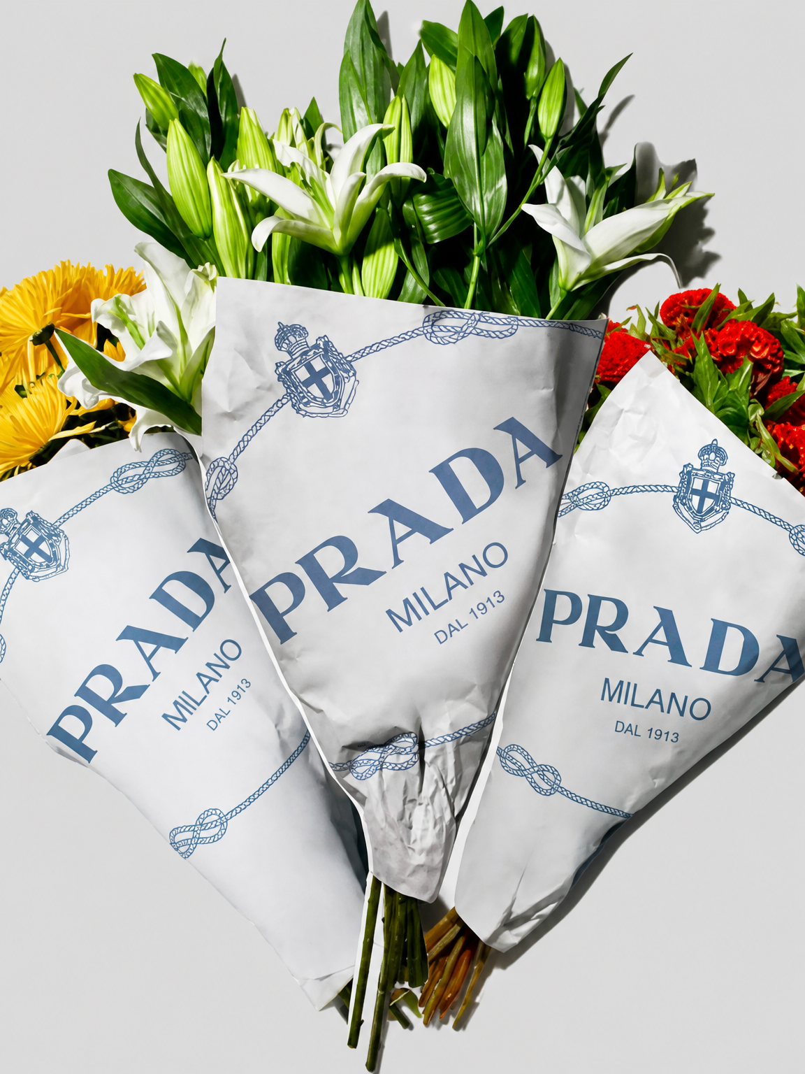 Prada Flower Bouquets Fashion Wall Art Print - unframed