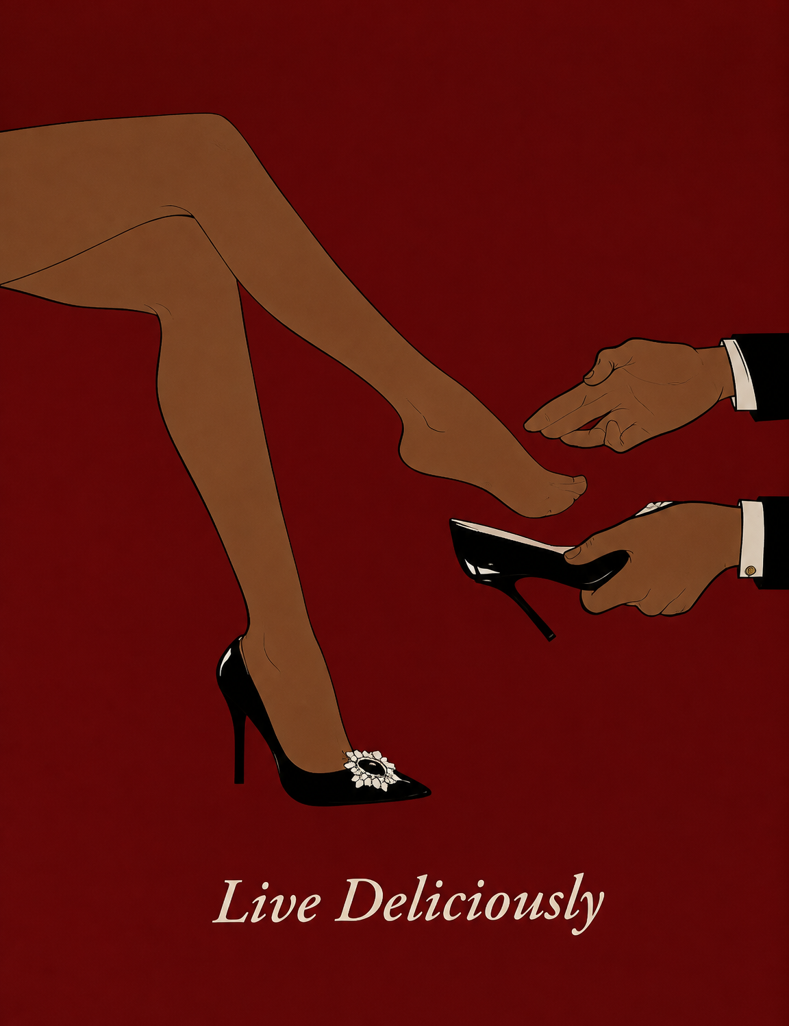 Live Deliciously Fashion Wall Art Print - unframed