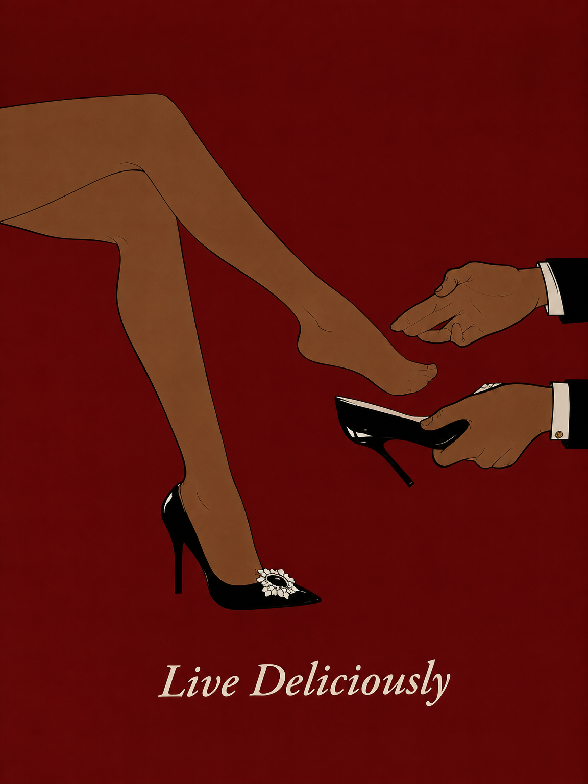 Live Deliciously Fashion Wall Art Print - unframed