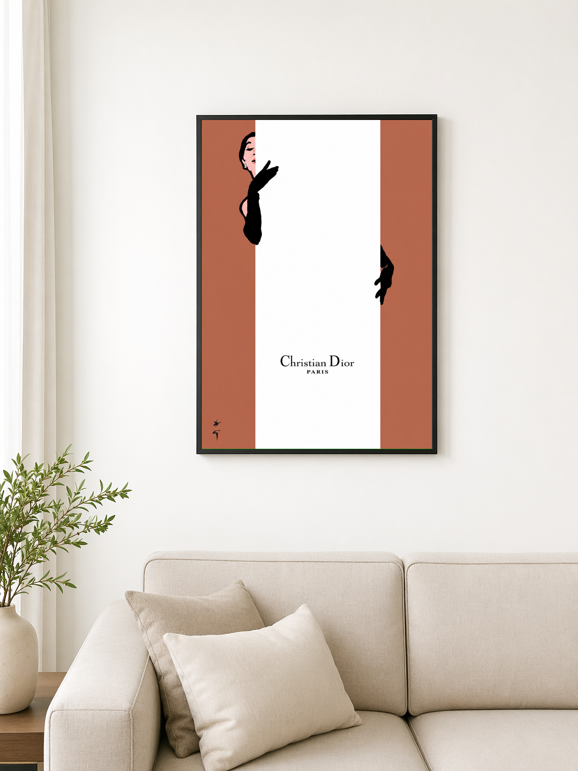 Christian Dior Paris Fashion Wall Art Print - black framed