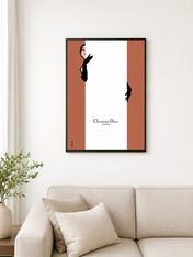 Christian Dior Paris Fashion Wall Art Print - black framed