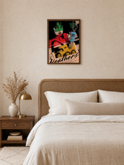 Heathers Retro Movie Poster Wall Art Print - dark wood framed