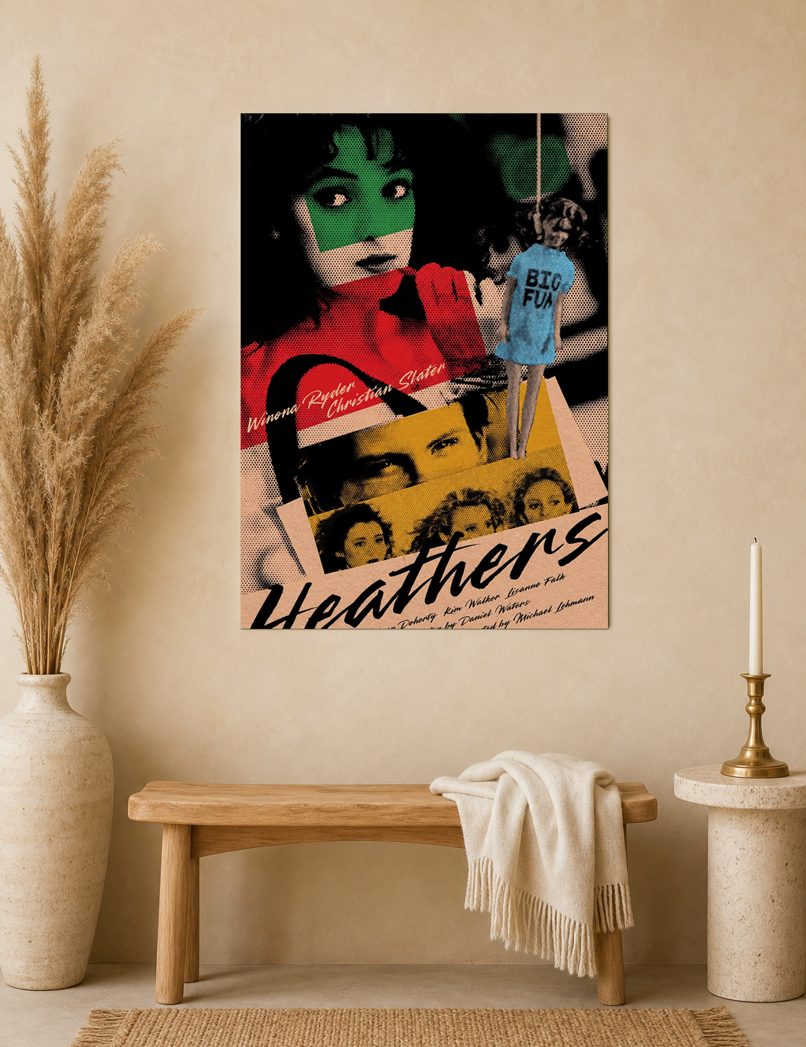 Heathers Retro Movie Poster Wall Art Print - unframed mockup