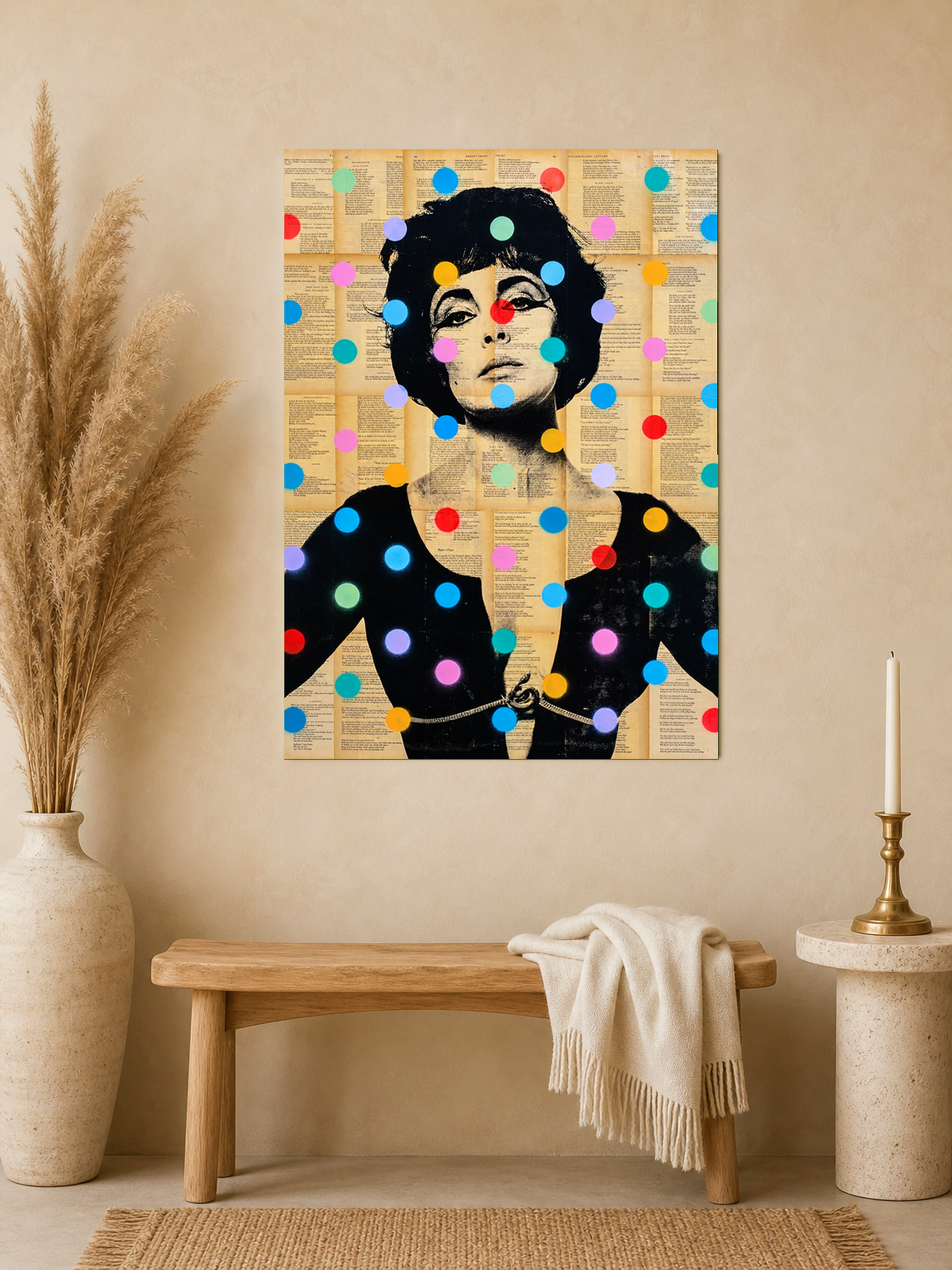 Pop Art Woman Portrait Wall Art Print - unframed mockup