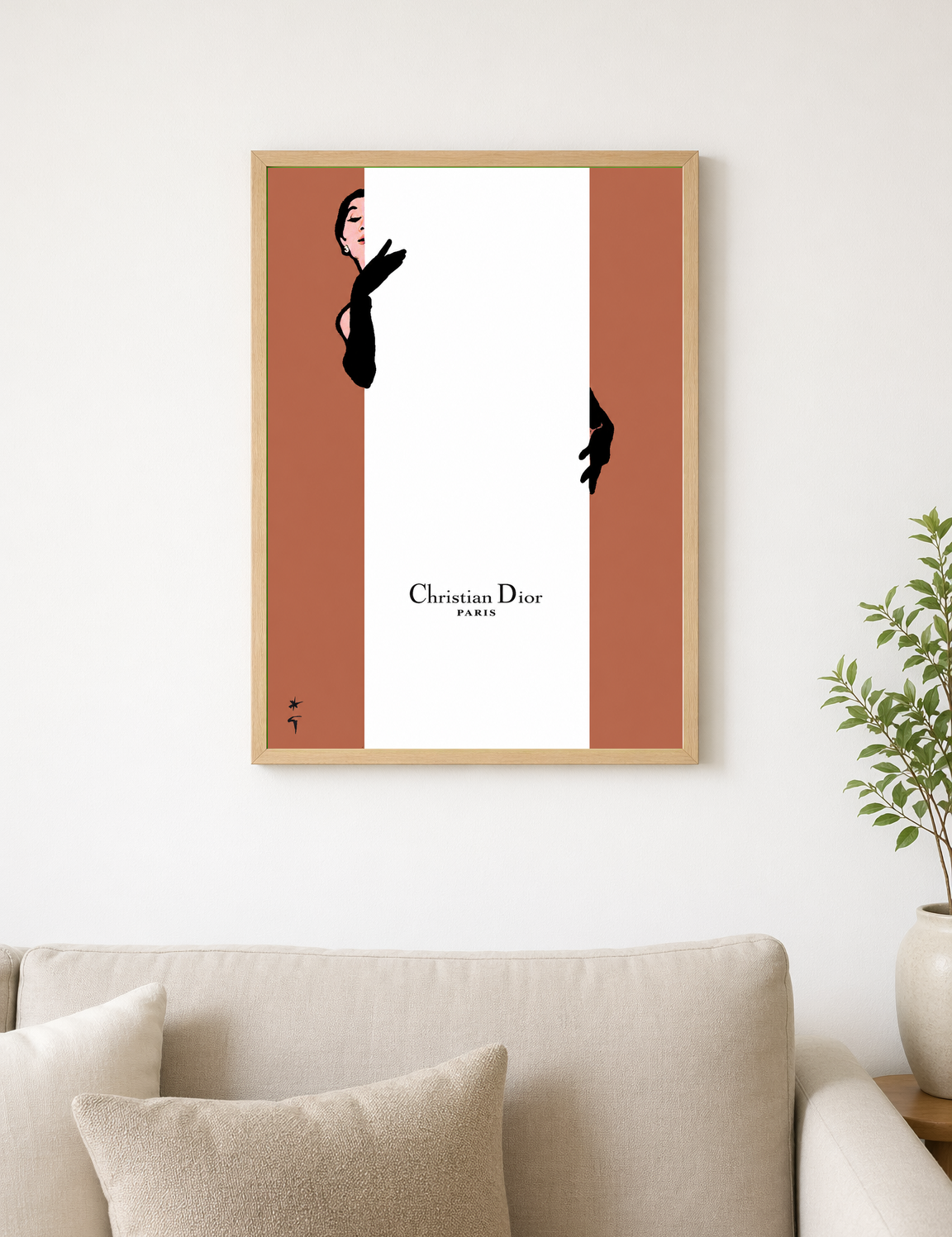 Christian Dior Paris Fashion Wall Art Print - wood framed poster