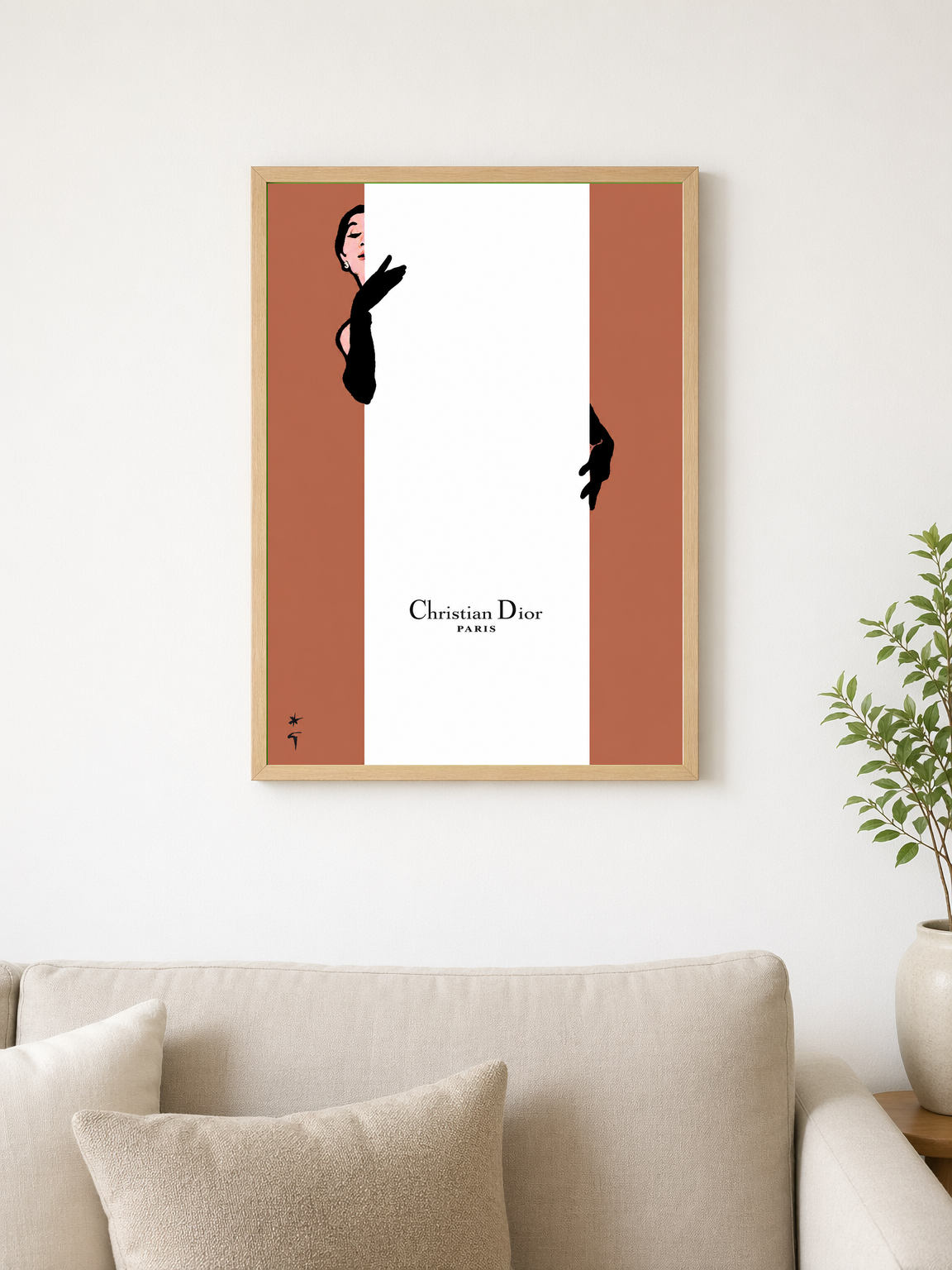 Christian Dior Paris Fashion Wall Art Print - wood framed poster