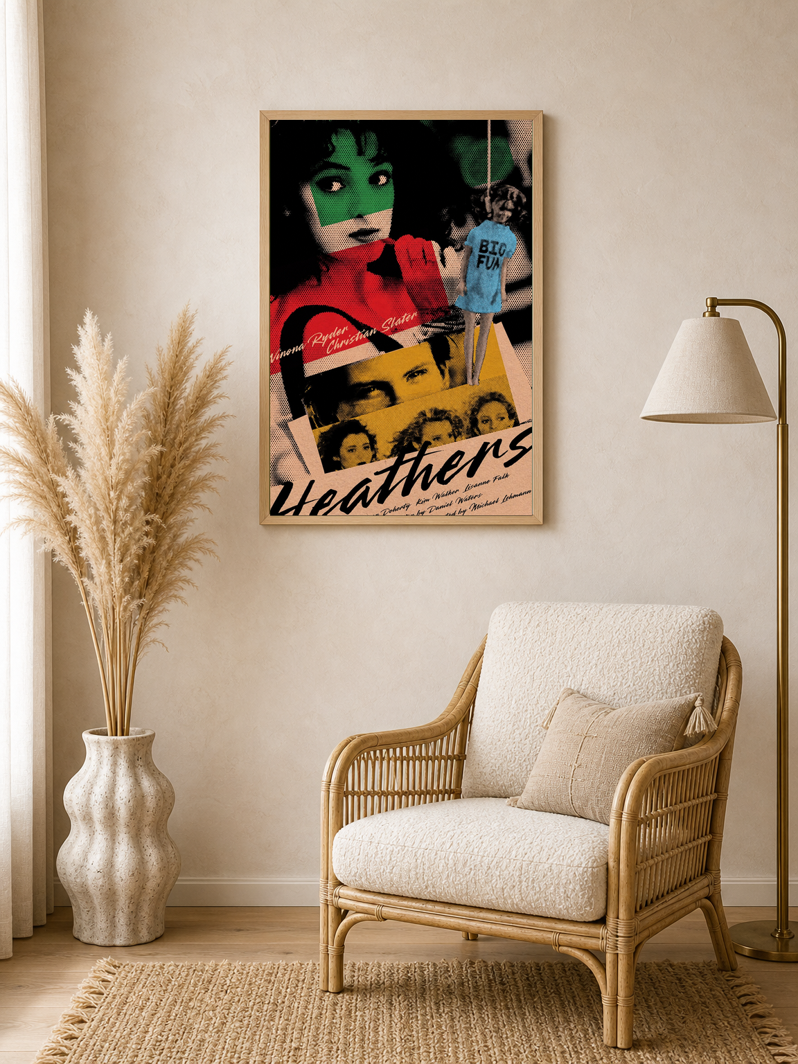 Heathers Retro Movie Poster Wall Art Print - wood framed poster