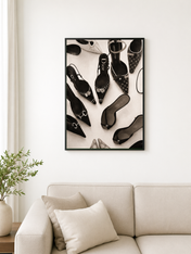 Designer Heels Fashion Wall Art Print - black framed