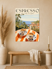 Italian Espresso Terrace Wall Art Print - unframed mockup