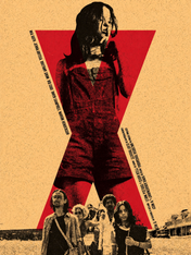 Retro Red X Movie Poster Wall Art Print - unframed