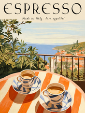 Italian Espresso Terrace Wall Art Print - unframed