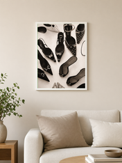 Designer Heels Fashion Wall Art Print - white framed