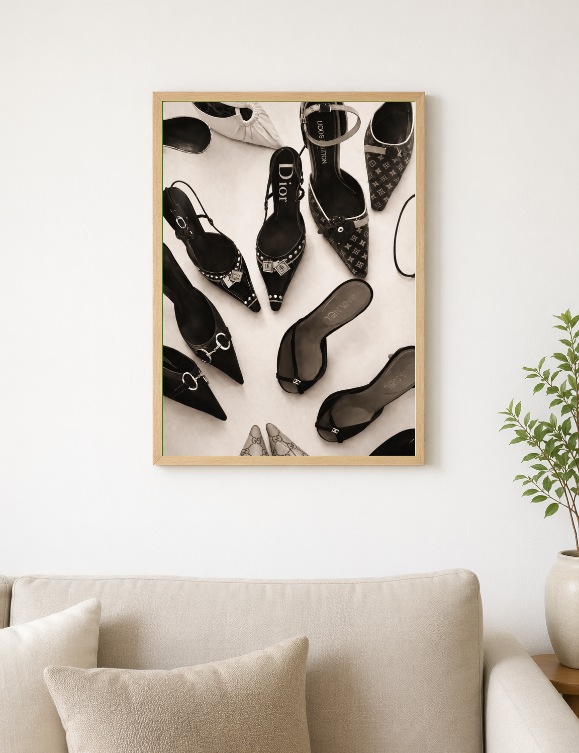 Designer Heels Fashion Wall Art Print - wood framed poster